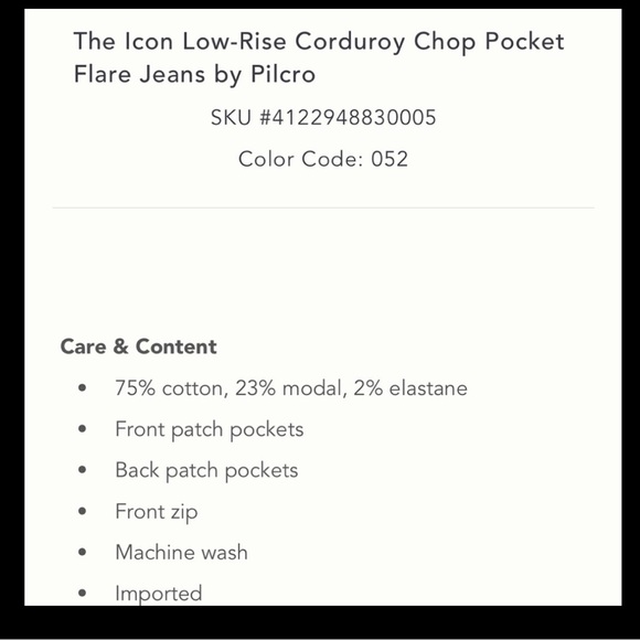 Icon low rise corduroy chop pocket flare jean - Picture 7 of 13